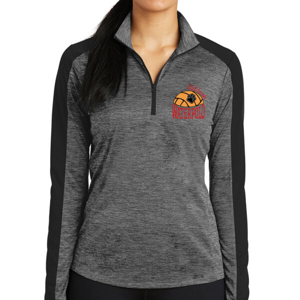 WILSON  HS GIRLS WATER POLO - PREMIUM WOMEN'S 1/4 ZIP TECH JACKET - BLACK/GREY - $LPNVJ$ Thumbnail