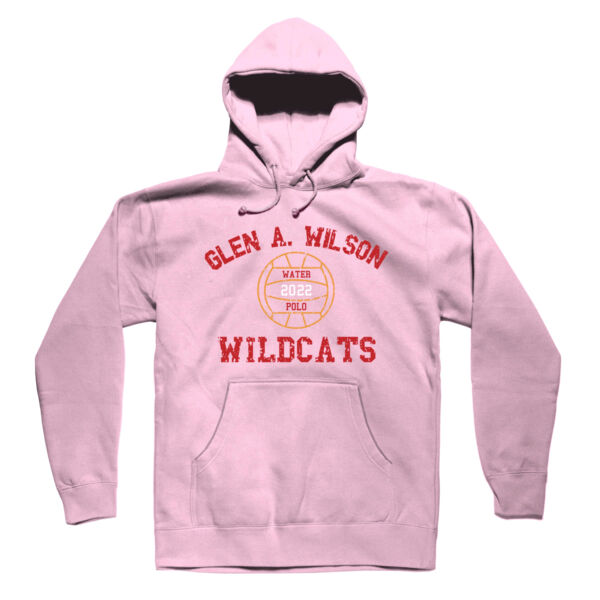 WILSON  HS GIRLS WATER POLO  - PREMIUM UNISEX HOODIE - PINK - PRINT FRONT  - LRQMB Thumbnail