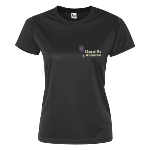 VARSITY DIAMOND BAR BADMINTON - PREMIUM WOMENS  DRYFIT SHIRT - BLACK - $OYBJM2$ Thumbnail